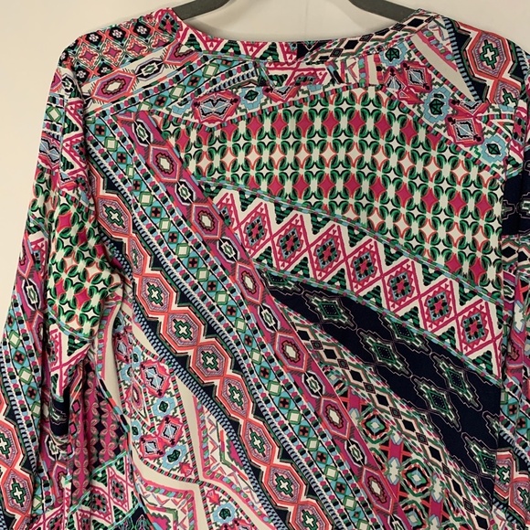 Van Heusen Womens Shirt Size Small Petite Multi Color Pink Button Sleeves Cruise - Picture 7 of 11